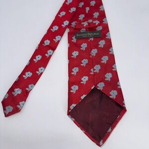 Banana Republic Men's Red Floral Silk Tie Classic Width Italian Made